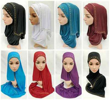 NEW Slip On Instant Amira Style VISCOSE on-the-go Hijab Scarf