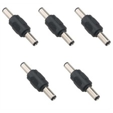 5PCS Black 5.5mm x 2.1mm DC Power Adapter DC Barrel Power 2.1mm X 5.5mm Male ...