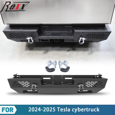 Upgrade Multifunction Steel Rear Bumper w/D-Ring For 2024 2025 Tesla Cybertruck 