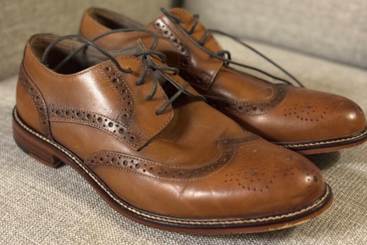 SAOLA Joseph Abboud Scarpe Oxford a coda di rondine in pelle marrone ciliegia 40G4R00003 Uomo 9 5