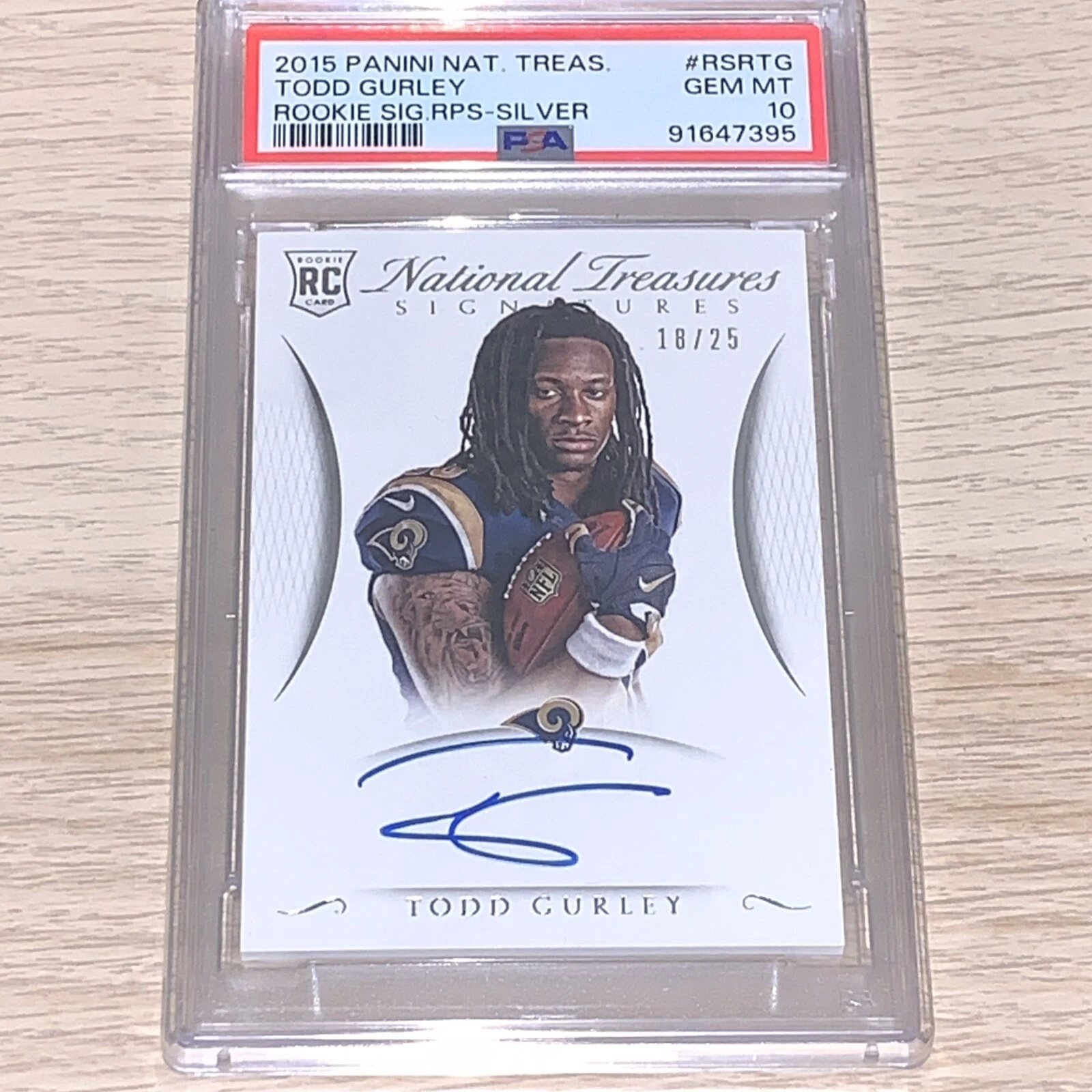Todd Gurley Panini National Treasures Rookie Signature Rps #RSRTG Silver
