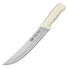 9-1/2" Hollow Ground Cimeter Knife, White PP Hdl (6 Each)