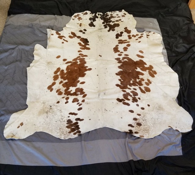 Large Cowhide rug Genuine 64"x62" 27.6 sf calfskin cow hide cowskin eBay