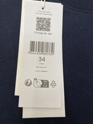 Women’s Lacoste Sport T-shirt Size 34 Marine Blue Ultra Dry Logo Short Sleeve - Picture 3 of 7