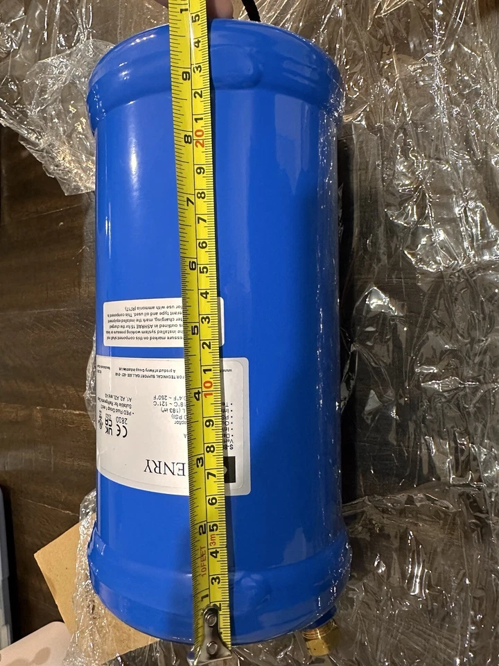 Henry Liquid Receiver S-8064 Kk Danfoss 119-8191A  3/8" ODS x 1"R/L 450 PSIG NEW - Image 2 of 4