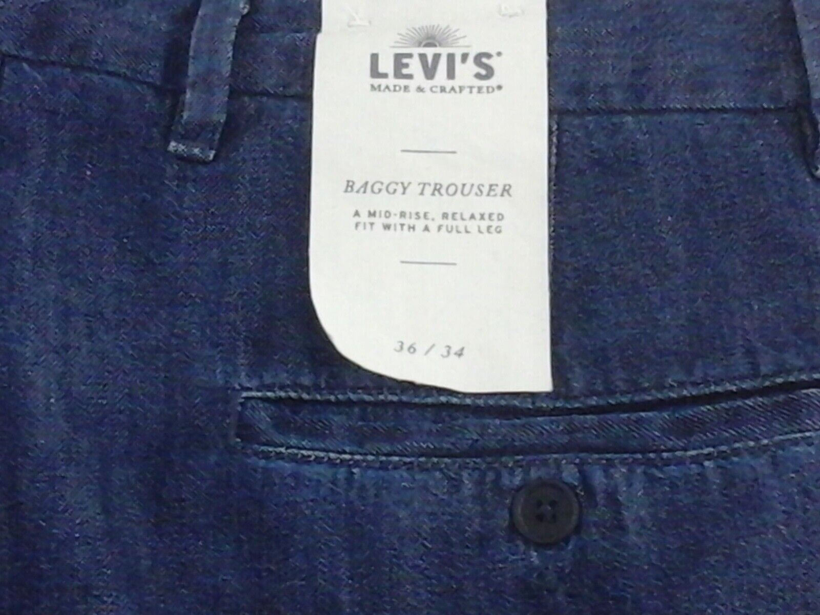 Levi's Baggy Trouser Pants Made & Crafted 80s Pleated Blue Jeans 
