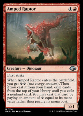 NM Amped Raptor, MTG, Modern Horizons 3, Magic the Gathering, 114