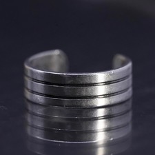 size adjustable, vintage sterling silver 925 handmade ribbed band
