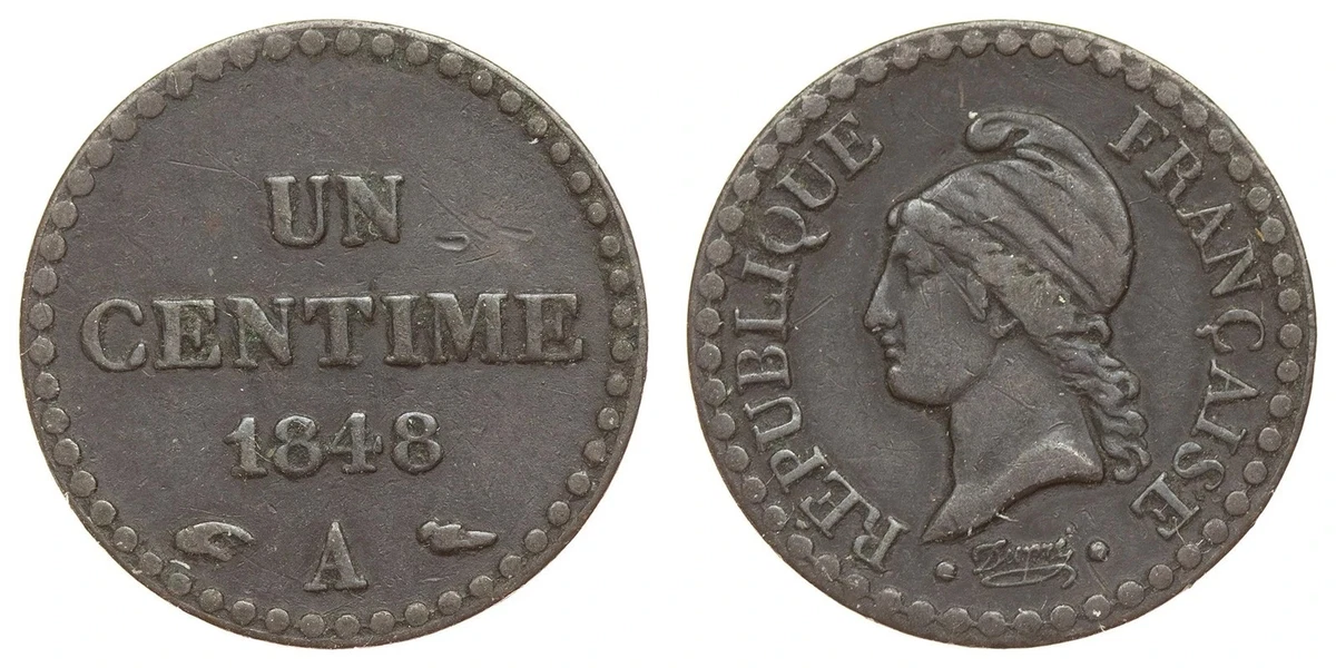 France - 1 Centime 1848 A | eBay