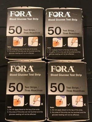 4 Boxes FORA Blood Glucose Test Strips Premium V10/V30 Exp 2/14/2028