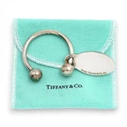 VINTAGE DESIGNER TIFFANY & CO 2001 KEY RING STERLING SILVER W/ POUCH SIGNED