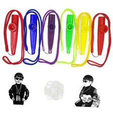 12Pcs Plastic Kazoos With Lanyards,With 20Pcs Kazoo Flute Diaphragms Musical