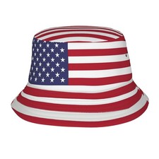 Cute Flag Bucket Hat for Women Men Reversible Print Sun Cap Beach Fisherman H...