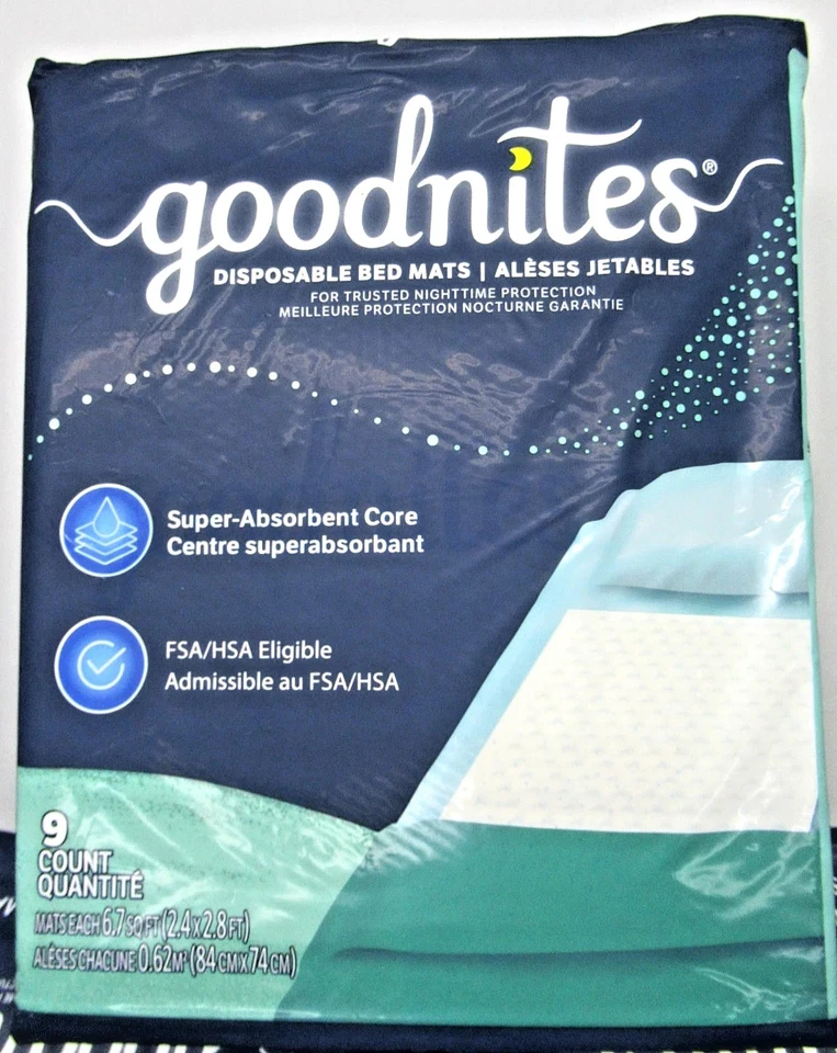 Alfombrillas desechables Goodnites almohadillas para mojar la cama para niños y niñas 27 CUENTAS Foto 2 de 4