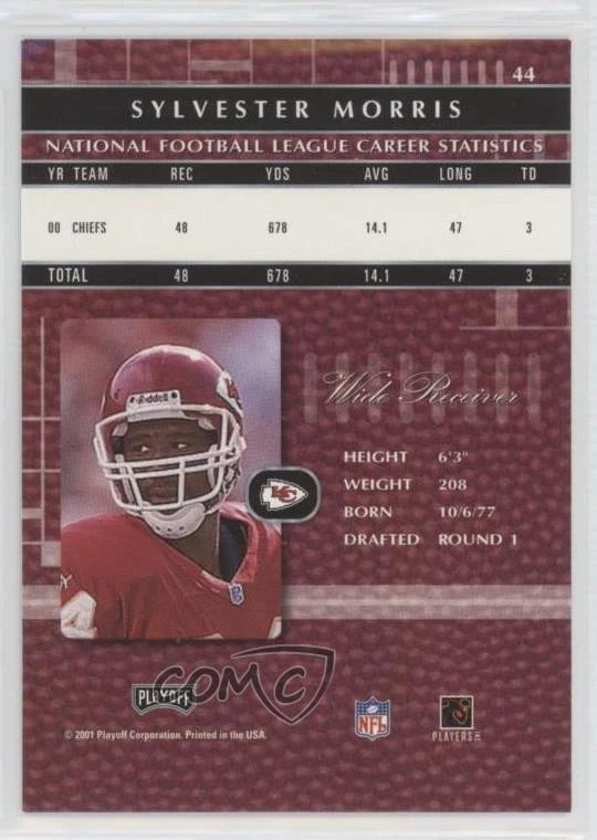 2001 Playoff Absolute Memorabilia Sylvester Morris #44 - Image 2 of 2
