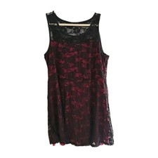 Maurices Y2K Black Pink Whimsigoth Grunge Preppy Midi A-Line Dress Womans Sz 3X