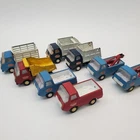 Lot of 8 Vintage Mini Tonka Pressed Steel Trucks Stake Bed Dump Tow Pickup