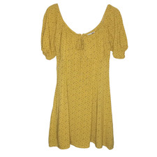 Fashion Nova Babydoll Dress M Puff Sleeve On/Off Shoulder Prairie Cottage Mini