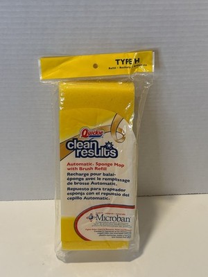 New Quickie Clean Results Sponge Mop Refill Type H Microban 2011 USA Made NOS