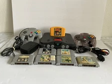 Nintendo 64 Console For Parts or Repair, Controllers, Games, Cords bundle