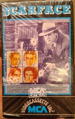 MCA Scarface Betamax Beta Video Tape B&W 90 Min Classic Movie *Excellent Cond*