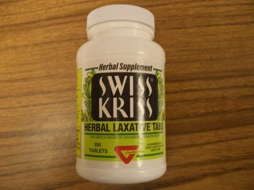 Herbal Supplement Swiss Kriss Herbal Laxative Tabs 250 Tablets Exp 2/6/2031