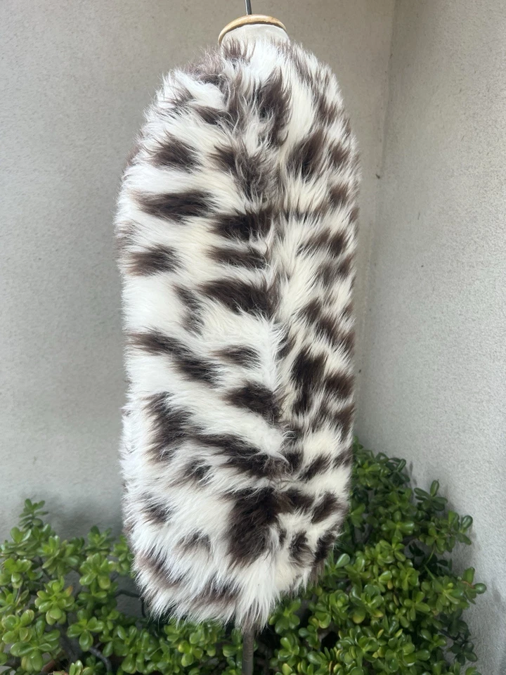 Chaqueta De Colección Años 80 Imitación Piel Marrón Blanco Estampado Animal XS/S Lillie Rubin Foto 4 de 4