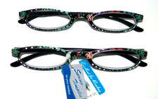 2 Lady / Girls Reading Glasses Power 4.0 Fashion multicolor compact frames