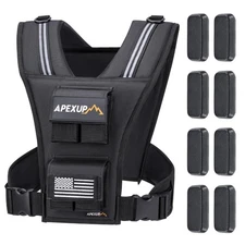 APEXUP Adjustable Weighted Vest Men 20lbs/30lbs/40lbs Weights with Reflective...