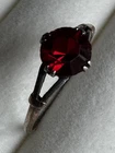 Vintage 875 Sterling Silver Ring with Ruby, Size 8, Women's Jewelry
