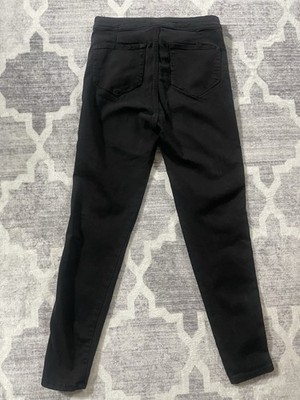 Bershka Black Skinny Jeans Women's size 6 with Knee Rips