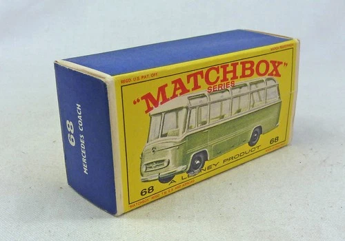 Lesney Matchbox MB68b Mercedes Coach ORIGINAL Empty E1 Box Green without "NEW"