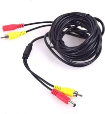 EKYLIN Car RCA DC Video Extension Cable for Backup Camera CCTV Security Black 