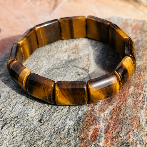 Natural Tiger's Eye Stone Beads Brown Gemstone Protection Stretch Bracelet Gift