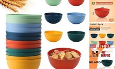 12 Pcs Wheat Straw Cereal Bowls 26 Oz Wheat Straw 12 PCS Colorful colorful