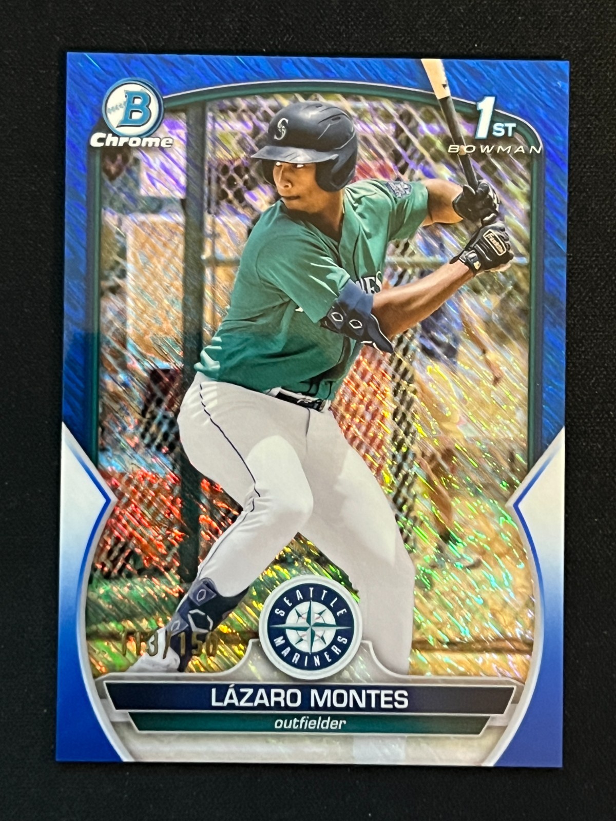 2023 Topps Bowman Chrome Blue Shimmer #BCP-58 Lazaro Montes 1st 113/150