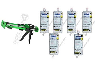 Metzger McGuire RS 88 Standard Gray Polyurea Kit   6 x 600ml Cartridges + Albion