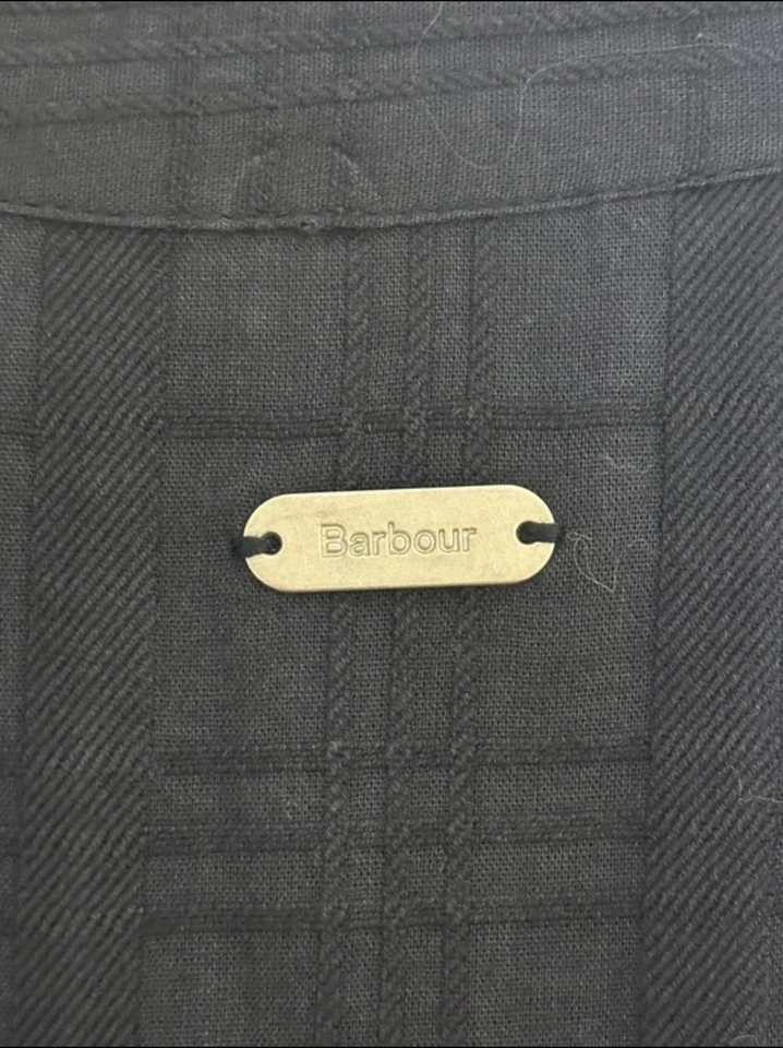 Barbour Fearne Check Ruffle Shirt - Cotton - Navy - Size M- UK 12-14 - Image 4 of 4