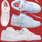Nike Size 12 SB Dunk Low Pro Triple White Orange Label FJ1674-100 SB exclusive