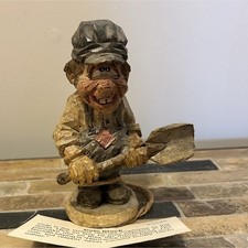 Cole Figurine with Shovel and Description Card