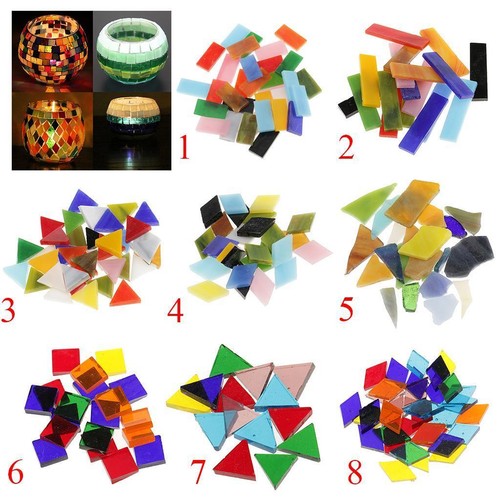 150Pcs Rectangle Shape Glass Mosaic Tiles Pieces for Arts - Picture 2 of 6