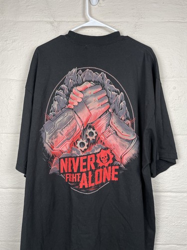 Xbox Gears of War Year 3 Black T-Shirt Never Fight Alone Size XXL 2XL - Picture 3 of 7