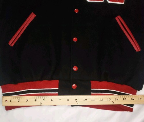 Vtg Varsity Letterman Jacket Wool Men's Large RARE Soccer Patches Made In USA - Picture 19 of 19