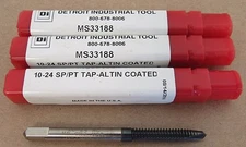 LOT OF 3: NEW DETROIT INDUSTRIAL TOOL DI MS33188 10-24 SP/PT TAP ALTIN COATED
