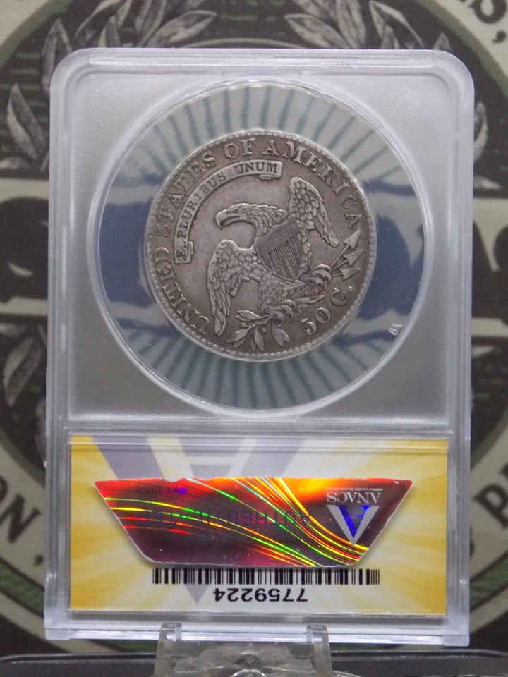 1831 Capped BUST Silver Half Dollar 50c ANACS EF40 #224 XF Extra Fine ECC&C, Inc - Image 4 of 4