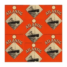 Wrapping Paper, RARE Vintage Ship Design, 25 Sheet Pack, 12"x12", Scrapbooking