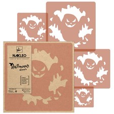 5pcs Halloween Reusable Plastic Stencil // 13.3" to 3.1" // GHOST // SCARY