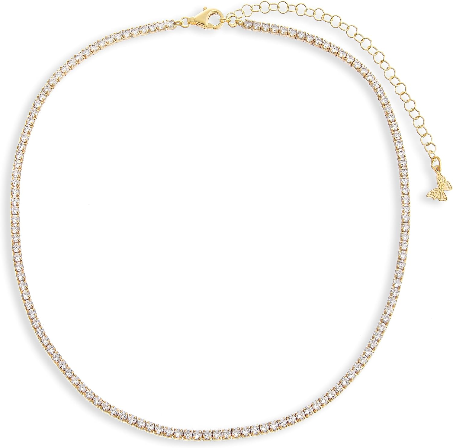 Diamond Tennis Necklaces for Women, 14K Gold Plated Tennis Chain