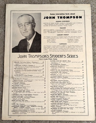 Prelude The Sunken Galleon Musical Sketch 1951 SHEET MUSIC John Thompson Jr. - Picture 4 of 4