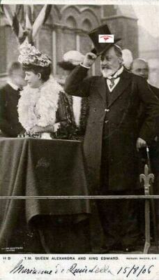RMS OLYMPIC, RMS TITANIC, MONARCH EDWARD VII & ALEXANDRA NICE RP IMAGE